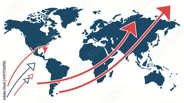 Obraz : Financial Index Growth and Stock Market Rise – Vector Concept