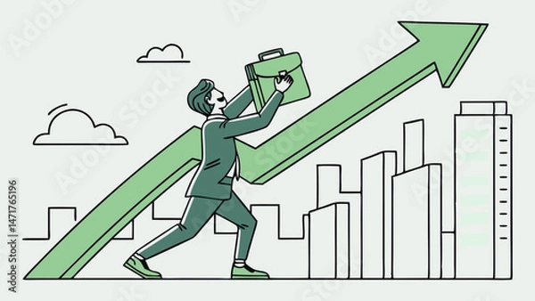 Obraz Business Growth and Career Success – Vector Concept