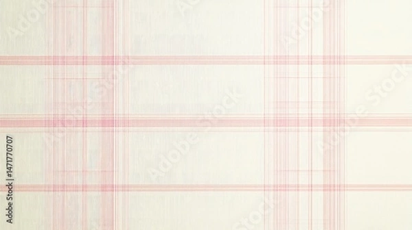 Fototapeta Pale Pink and Cream Plaid Pattern: A Textured Background Image