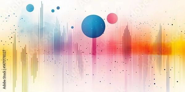 Fototapeta Vibrant abstract colorful background pattern with gradient light shapes motion texture design waves lines curves new beautiful stock image illustration AI