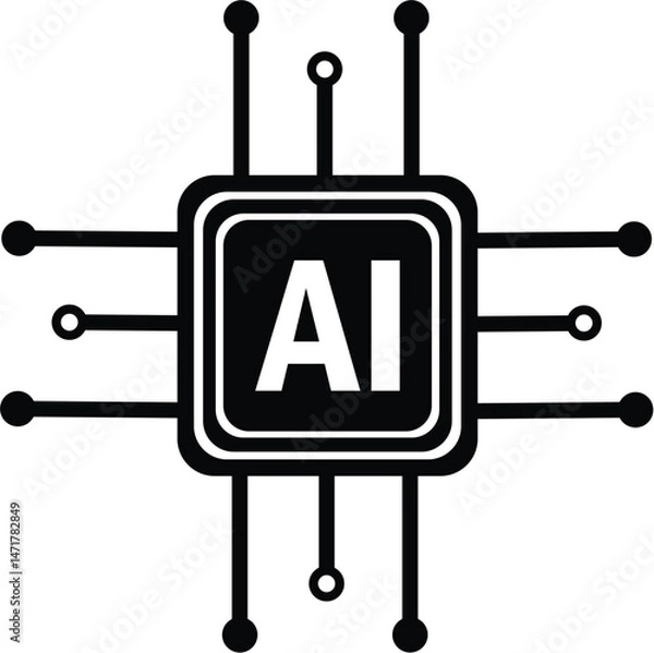 Obraz AI - processor, brain, best graphics on the web, vector