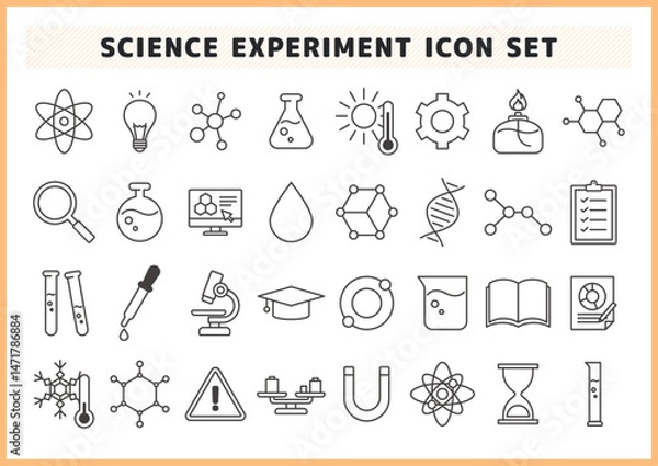 Fototapeta 理科・科学の実験アイコン素材セット