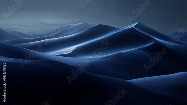 Fototapeta Abstract minimal mountain landscape with geometric shapes gradients pastel tones nature background design new beautiful stock image illustration AI