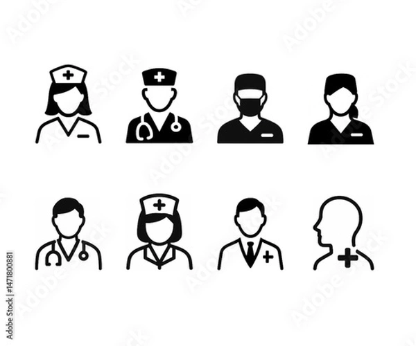 Obraz 医療従事者のアイコンセット