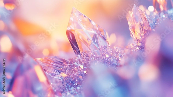 Obraz Pink crystal background, Diamond, Cubic 01