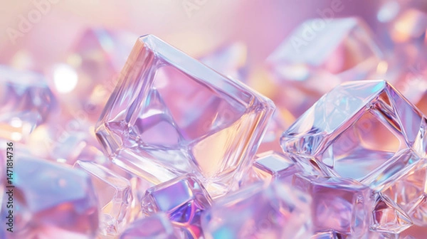 Obraz Pink crystal background, Diamond, Cubic 01