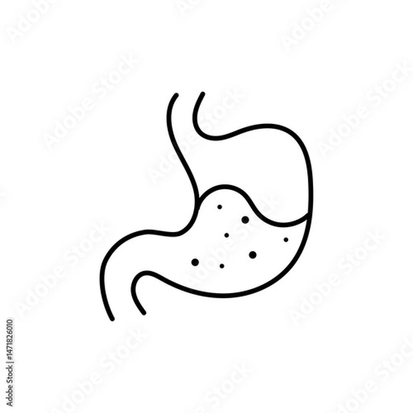 Fototapeta Acid reflux icon,acid stomach vector icon 