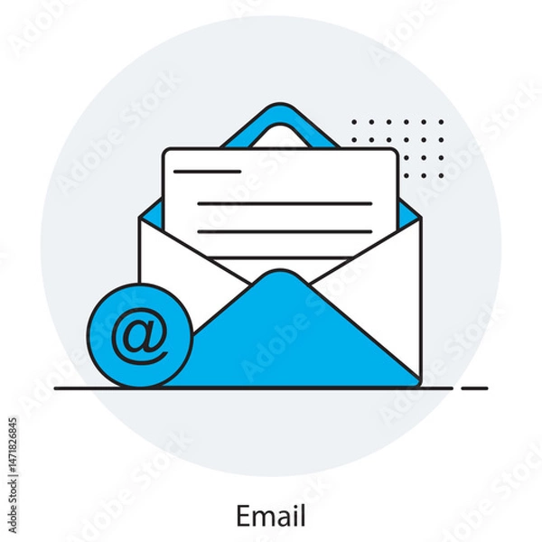 Obraz Email icon, Smart Mail Fast, Secure & Organized Communication, Inbox Power Streamline Your Messaging Experience, vector