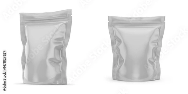 Fototapeta Stand Up Pouch Mockup 3D Rendering Isolated on White Background