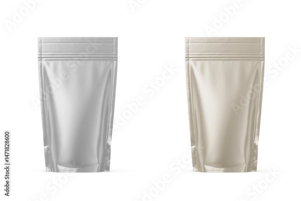 Fototapeta Stand Up Pouch Mockup 3D Rendering Isolated on White Background