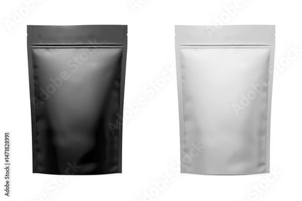 Fototapeta Stand Up Pouch Mockup 3D Rendering Isolated on White Background
