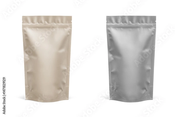 Fototapeta Stand Up Pouch Mockup 3D Rendering Isolated on White Background