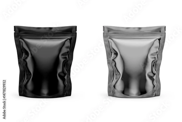 Fototapeta Stand Up Pouch Mockup 3D Rendering Isolated on White Background