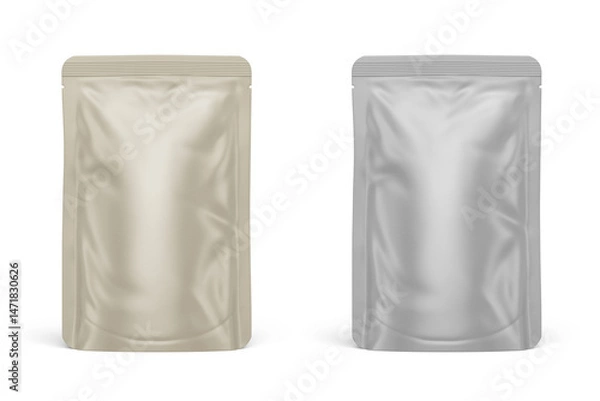 Fototapeta Stand Up Pouch Mockup 3D Rendering Isolated on White Background