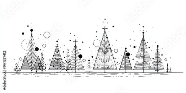 Obraz Abstract winter forest scene with geometric trees