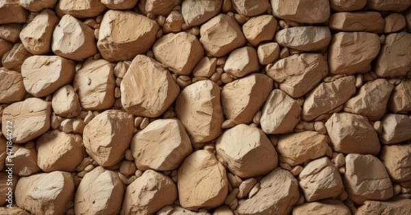 Obraz Warm beige rock wall, rough texture, abstract background, material, surface, design
