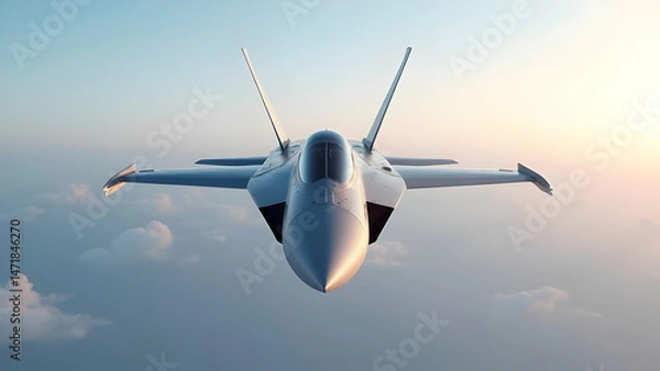 Obraz Fighter jet Fly in the sky vector illustration 