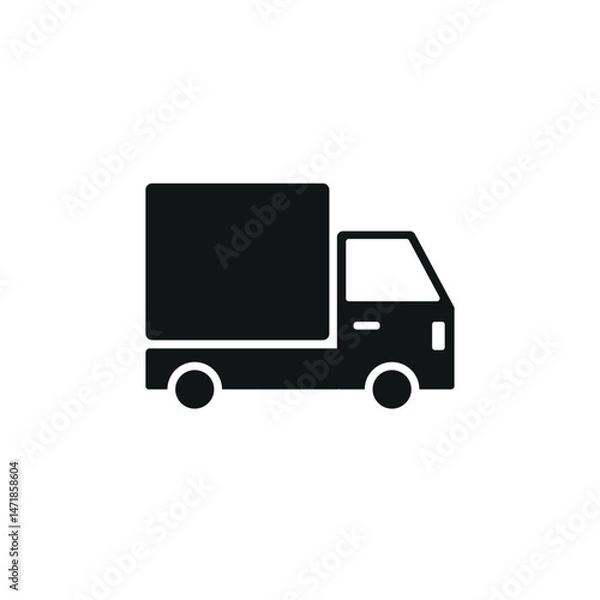 Obraz Delivery truck icon. Simple cargo truck icon for logistics service, shipping app, courier company, and warehouse interface. Vector illustration.