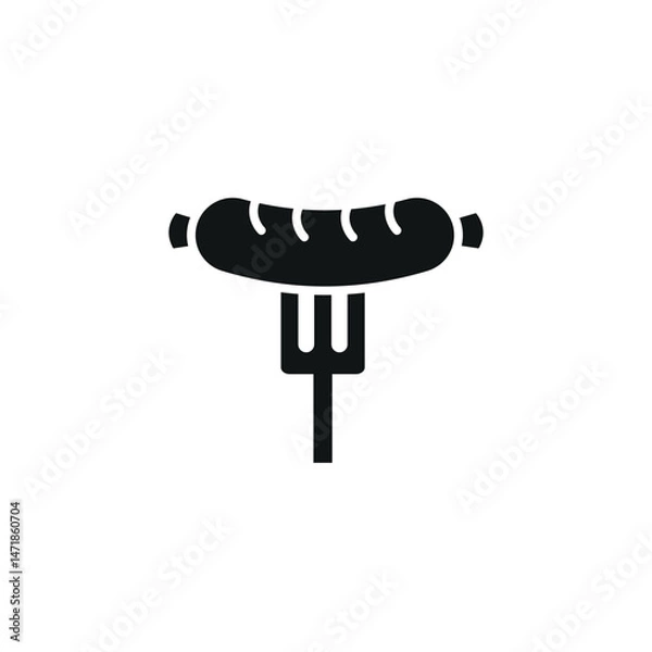 Obraz Grilled sausage icon. Simple grilled sausage icon for social media, app and web design. Vector illustration.