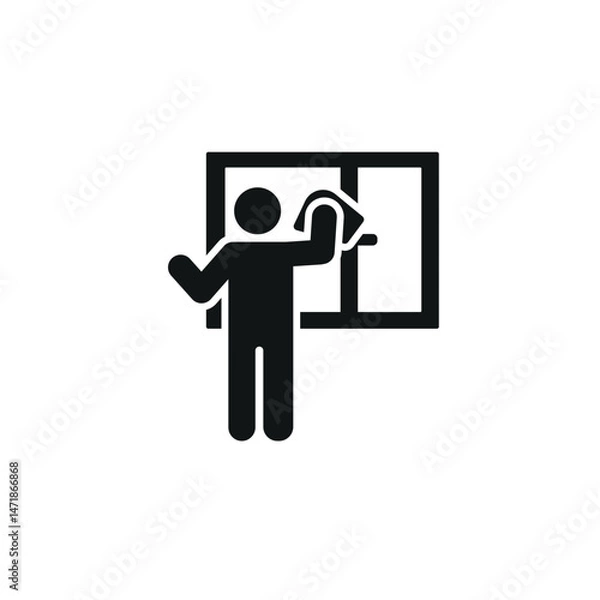Obraz Window cleaning icon. Simple window cleaning icon for social media, app and web design. Vector illustration.