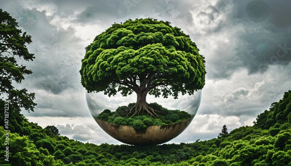 Obraz Le globe terrestre en équilibre parfait