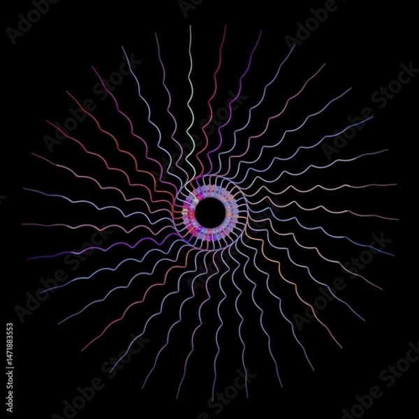 Obraz abstrakte Formen und Geometrie in 3D,gerendert.