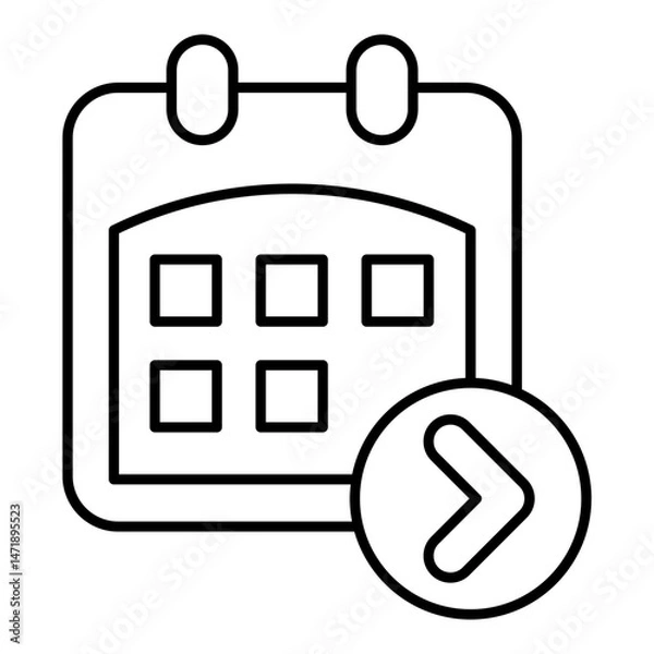 Obraz Next Week line icon