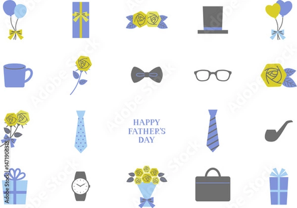 Fototapeta 父の日のアイコン　イラスト素材セット / vector eps