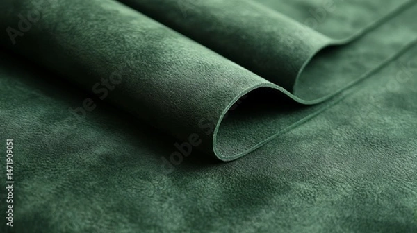 Obraz Deep forest green suede material texture close up.