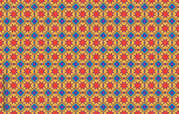 Obraz Tribal vector ornament. Seamless African pattern. Ethnic carpet with chevrons. Aztec style