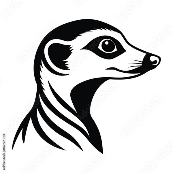Obraz Meerkat head silhouette vector illustration 