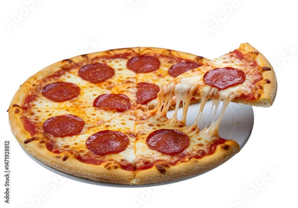 Obraz pepperoni pizza isolated on transparent background
