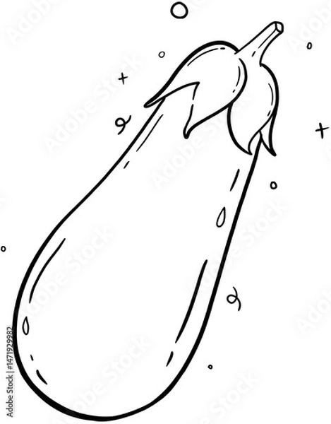 Obraz Sleek Eggplant Illustration on Transparent Background