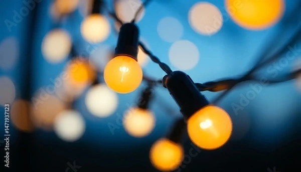 Fototapeta String Lights Warm Glow