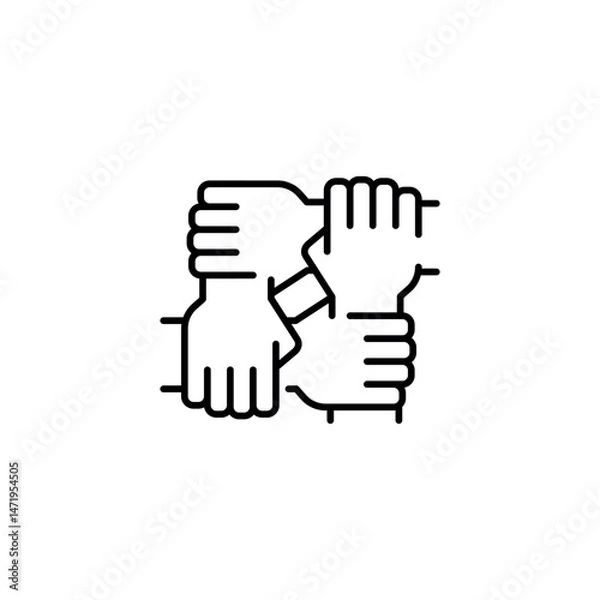 Obraz Teamwork icon. Simple teamwork icon for social media, app and web design. Vector illustration.