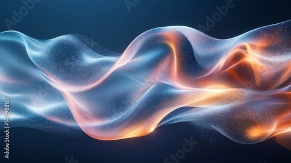 Fototapeta Abstract digital design with flowing forms and vibrant colors.