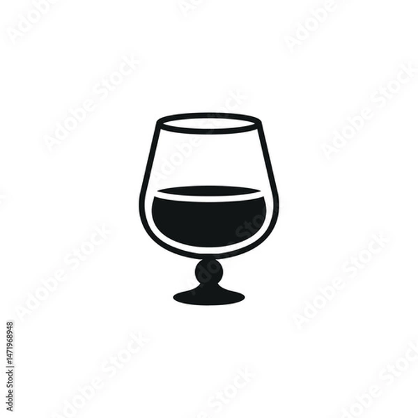Fototapeta Brandy glass icon. Simple brandy glass icon for social media, app and web design. Vector illustration.
