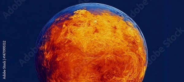 Fototapeta Thermal Image Showing Excessive Heat Retention on Earth’s Surface with Background of Global Warming and Climate Change