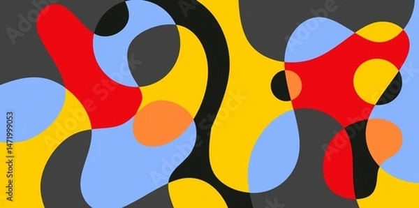 Fototapeta abstract multicolor shapes background illustration