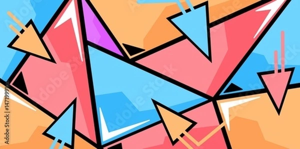 Fototapeta abstract triangle seamless graffiti background	