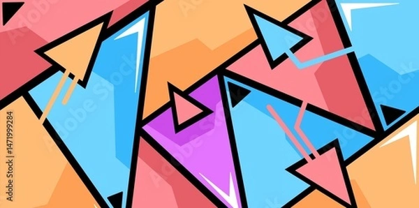 Fototapeta abstract triangle seamless graffiti background	