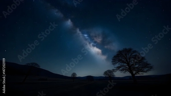 Obraz Starry night sky filled with countless stars over a remote location during clear weather