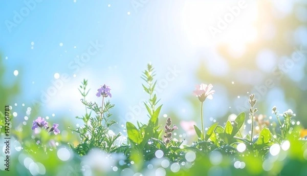 Fototapeta 美しい庭に咲く花