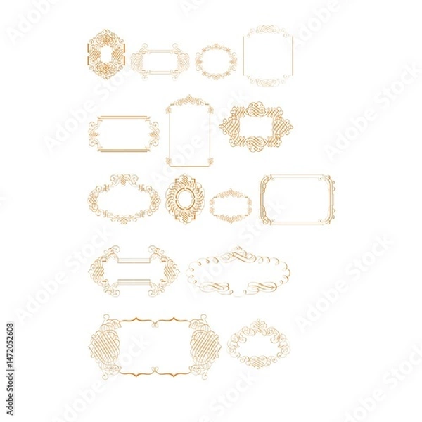 Obraz Gold Ornate Frame Vector Set
