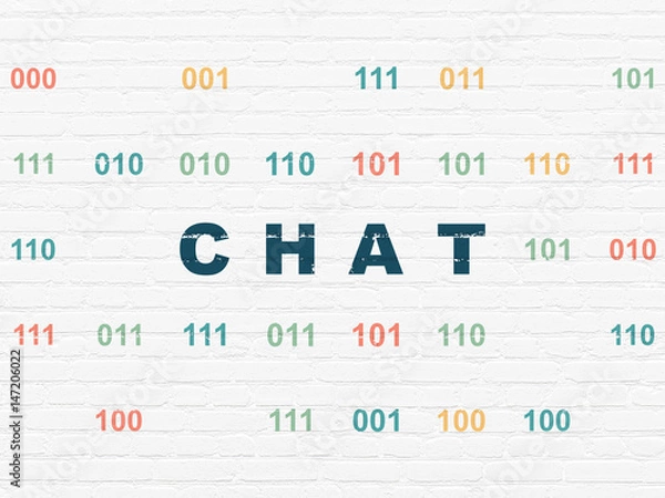 Fototapeta Web development concept: Chat on wall background