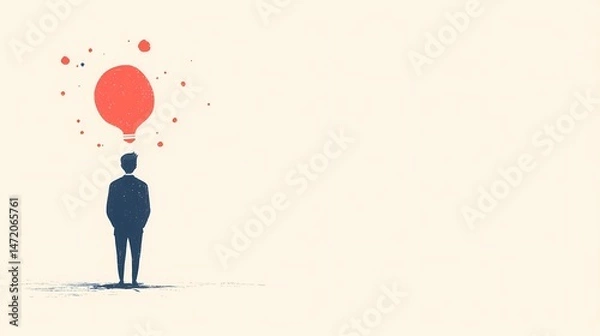 Fototapeta Businessman with Idea Lightbulb, Concept of innovation, creativity, and new ideas.