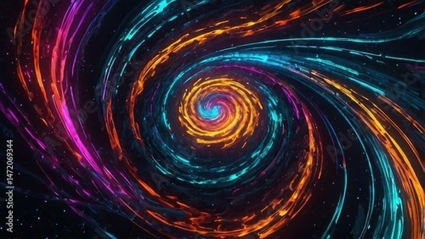 Obraz Colorful Fractal Spiral Vortex Abstract Background