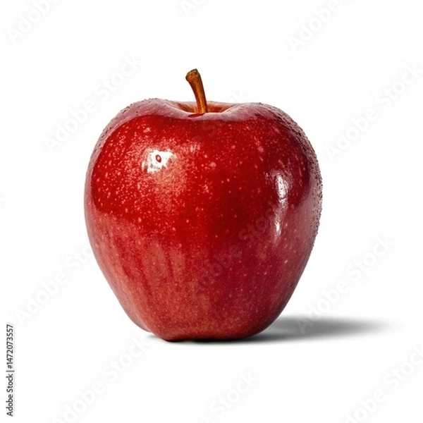 Fototapeta red ripe apple, photorealistic, 4k, glossy, detailed, studio lighting, high quality, digital painting
