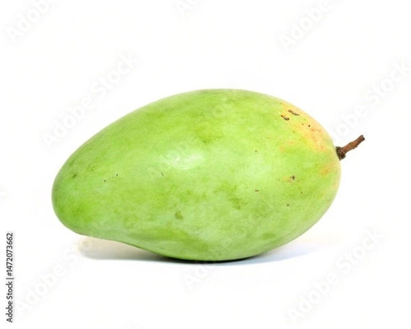 Fototapeta mango, green fruit, fresh produce, tropical food, detailed high resolution, photorealistic, glossy texture, smooth surface, macro shot, studio lighting

