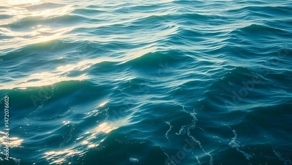 Fototapeta Captivating Ocean Waves Under Sunlight